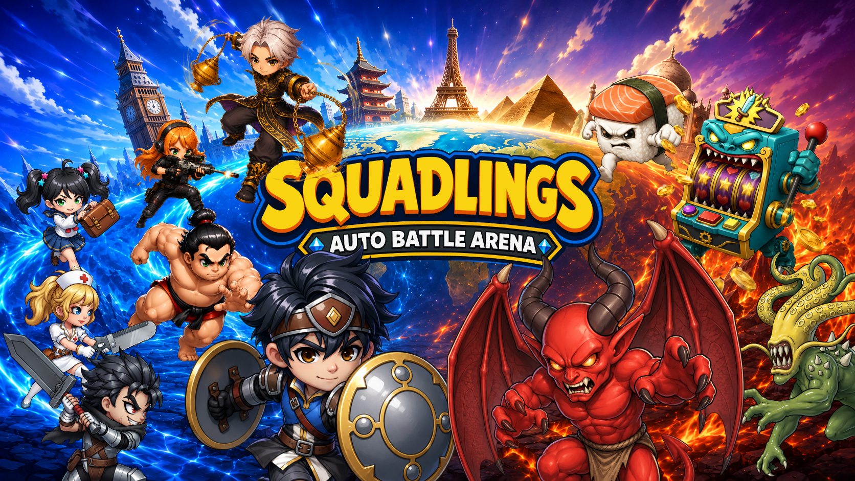 Squadlings: Auto Battle Arena key art